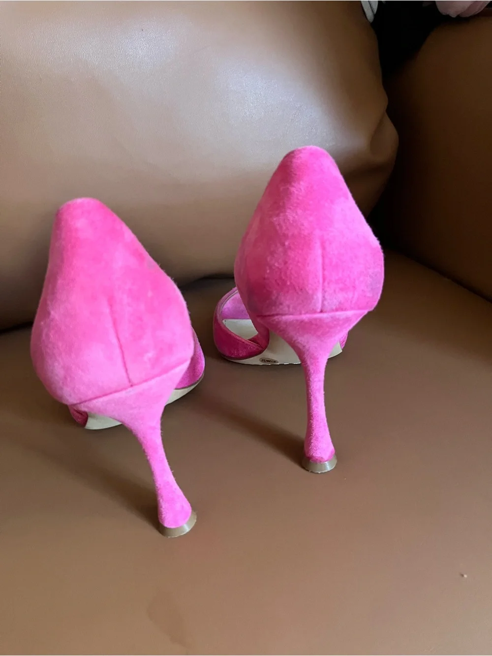 Vince Camuto Heels Open-Toe Hot Pink Suede size 6.5 - Picture 11 of 11